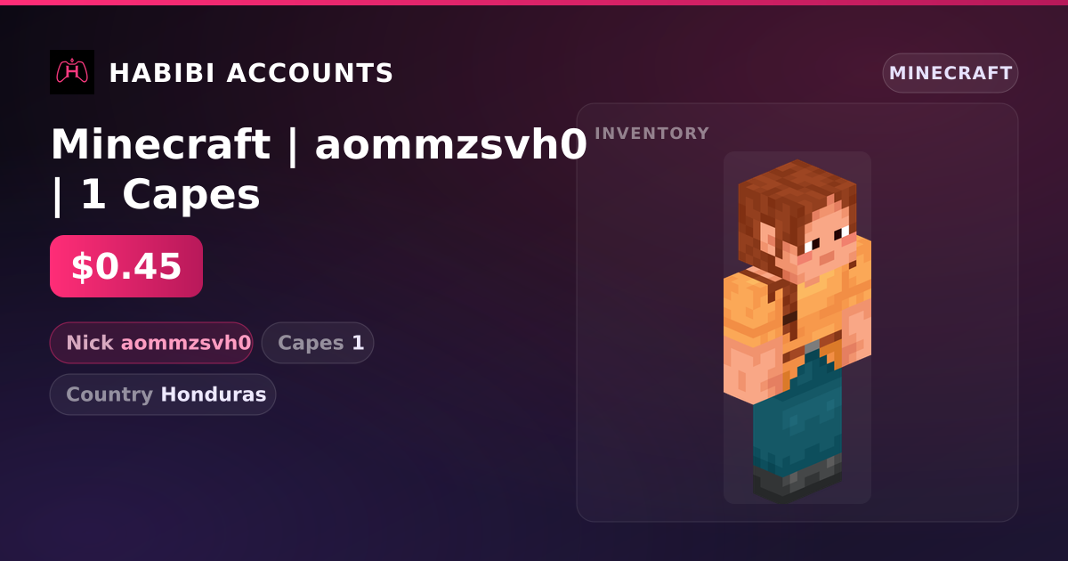 Minecraft | aommzsvh0 | 1 Capes — HabibiAccounts