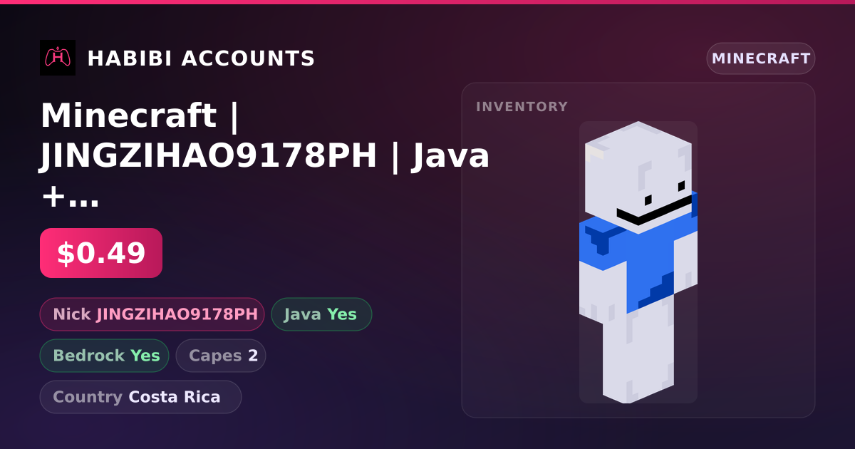 Minecraft | JINGZIHAO9178PH | Java + Bedrock | 2 Capes — HabibiAccounts