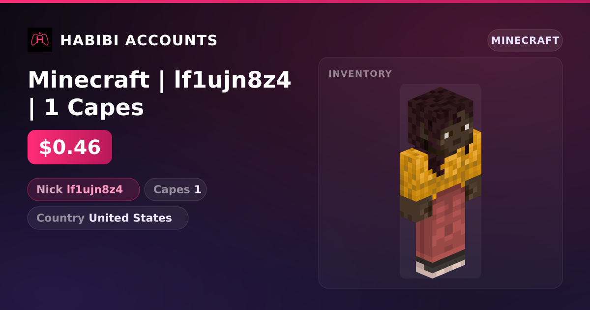 Minecraft | lf1ujn8z4 | 1 Capes — HabibiAccounts