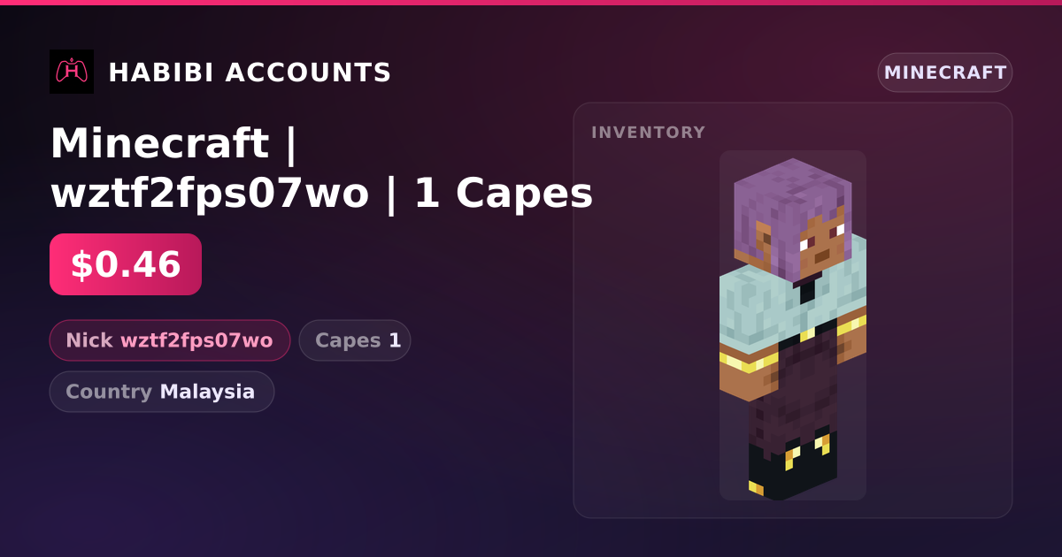 Minecraft | wztf2fps07wo | 1 Capes — HabibiAccounts