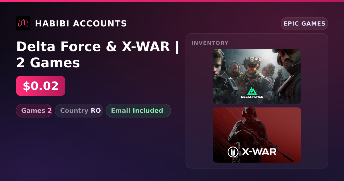 Delta Force & X-WAR | 2 Games — HabibiAccounts