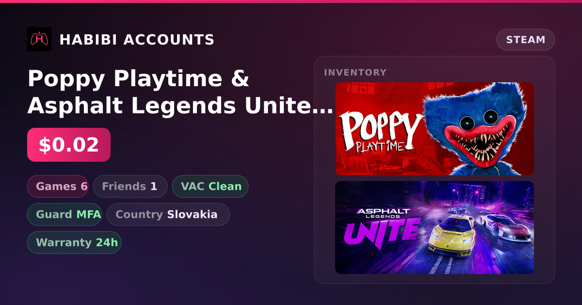 Poppy Playtime & Asphalt Legends Unite | Clean — HabibiAccounts