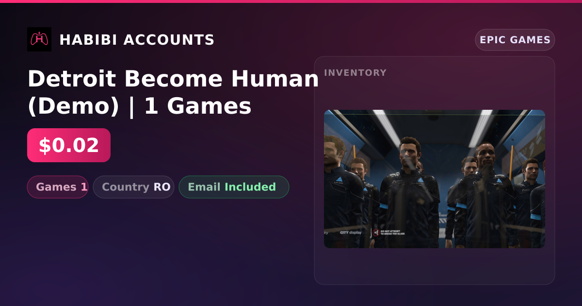 Detroit Become Human (Demo) | 1 Games — HabibiAccounts