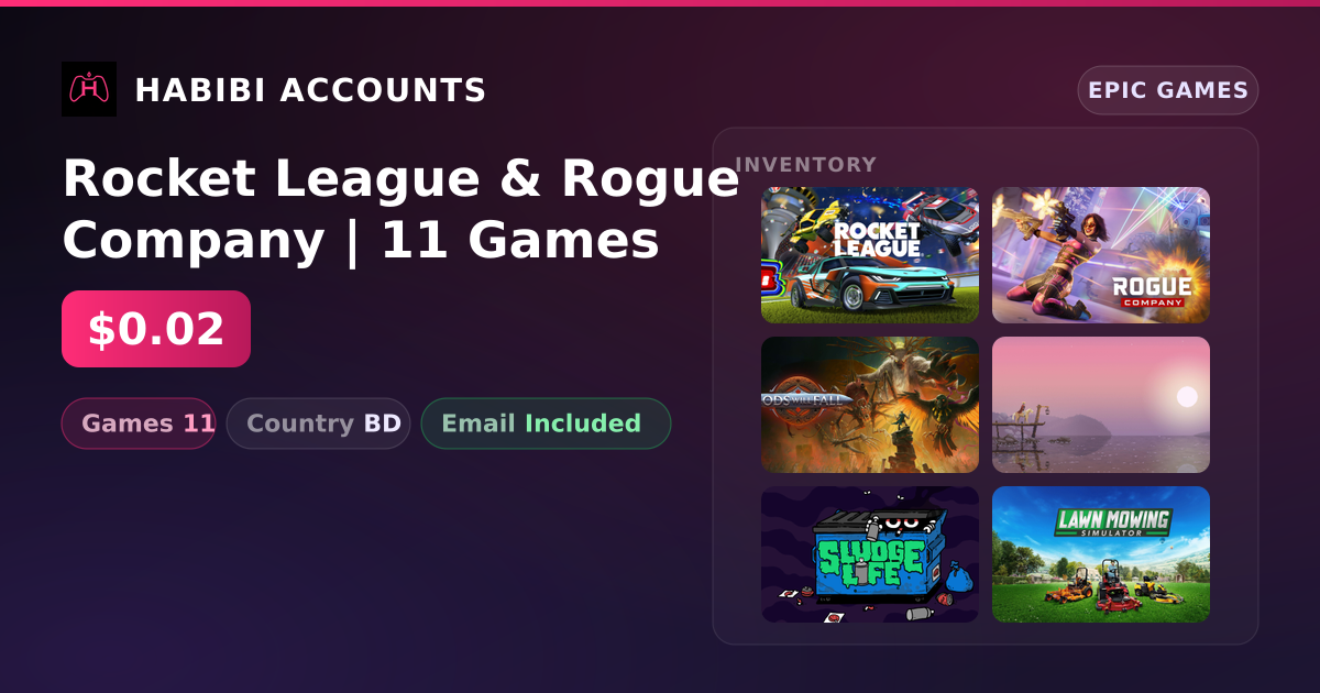 Rocket League & Rogue Company | 11 Games — HabibiAccounts