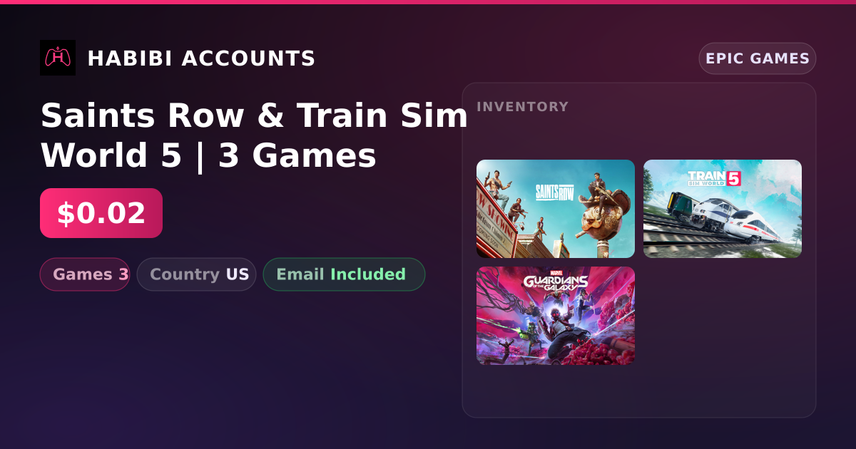 Saints Row & Train Sim World 5 | 3 Games — HabibiAccounts