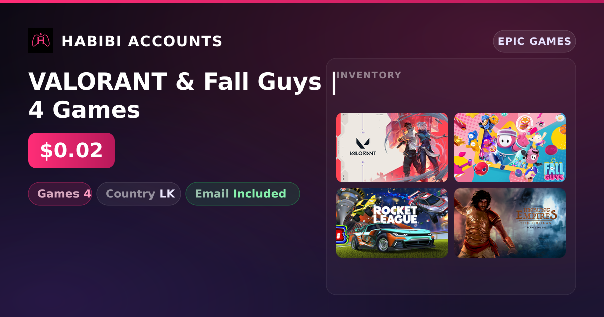 VALORANT & Fall Guys | 4 Games — HabibiAccounts