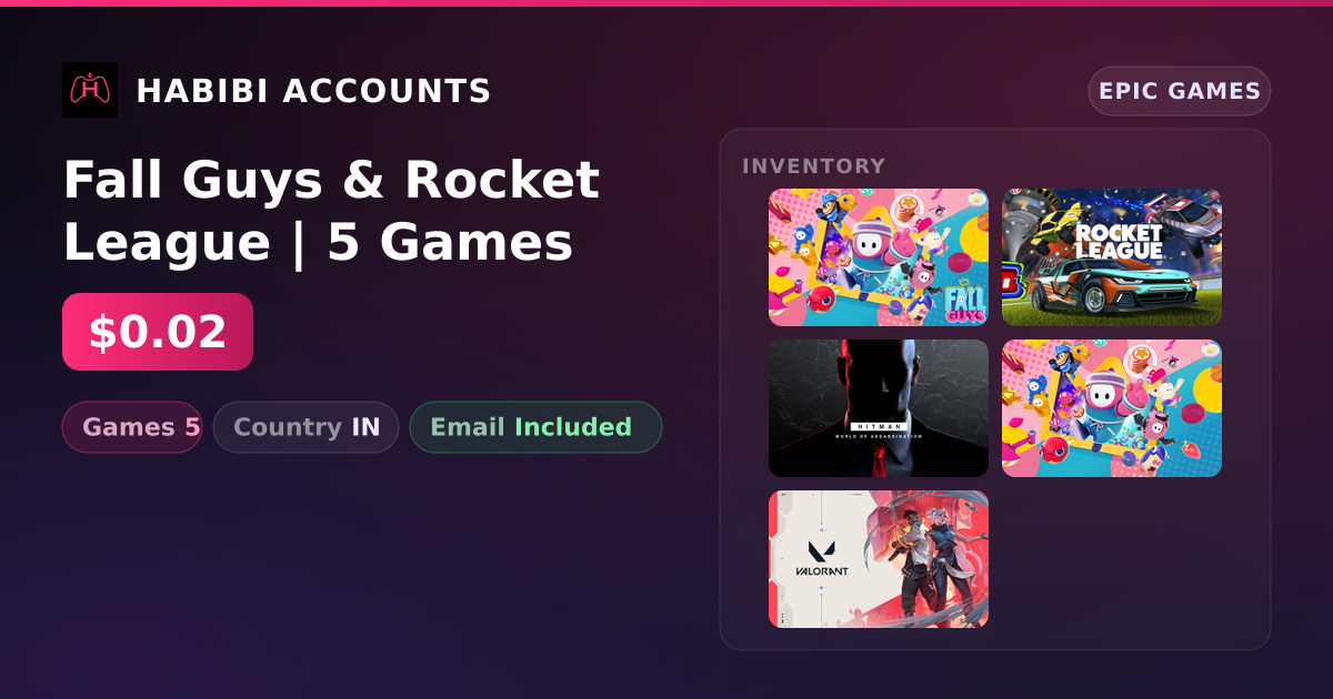 Fall Guys & Rocket League | 5 Games — HabibiAccounts