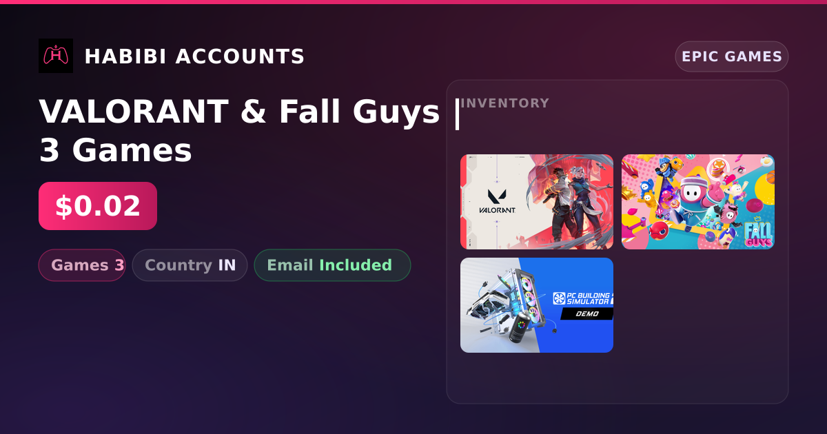 VALORANT & Fall Guys | 3 Games — HabibiAccounts