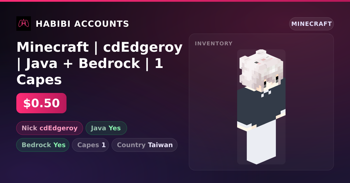 Minecraft | cdEdgeroy | Java + Bedrock | 1 Capes — HabibiAccounts