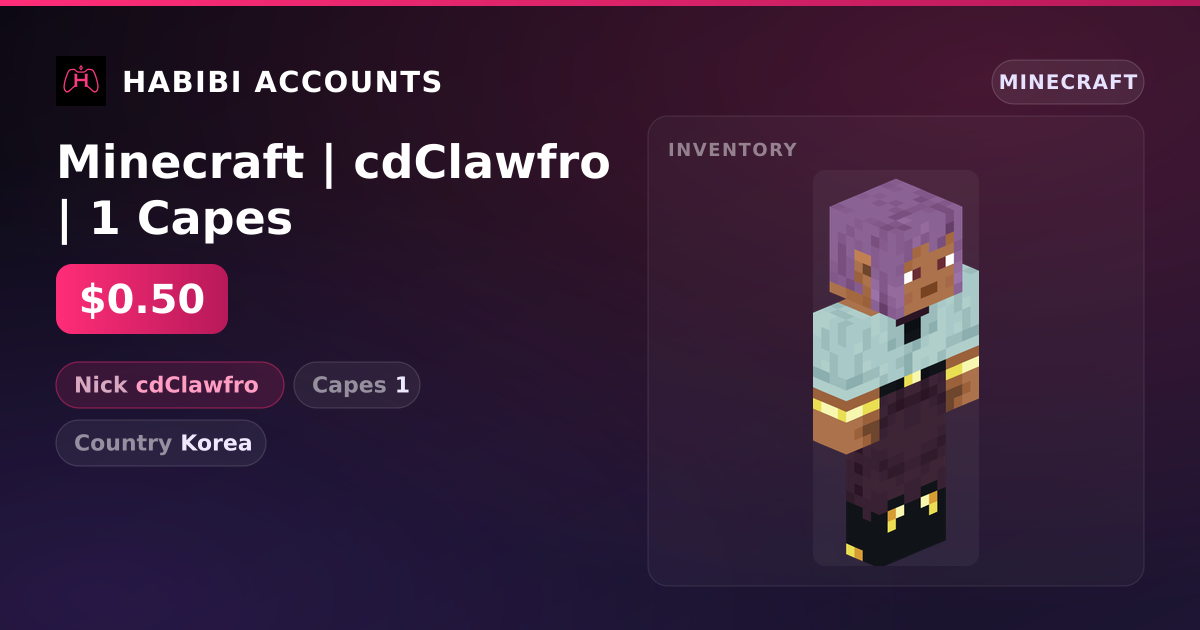 Minecraft | cdClawfro | 1 Capes — HabibiAccounts