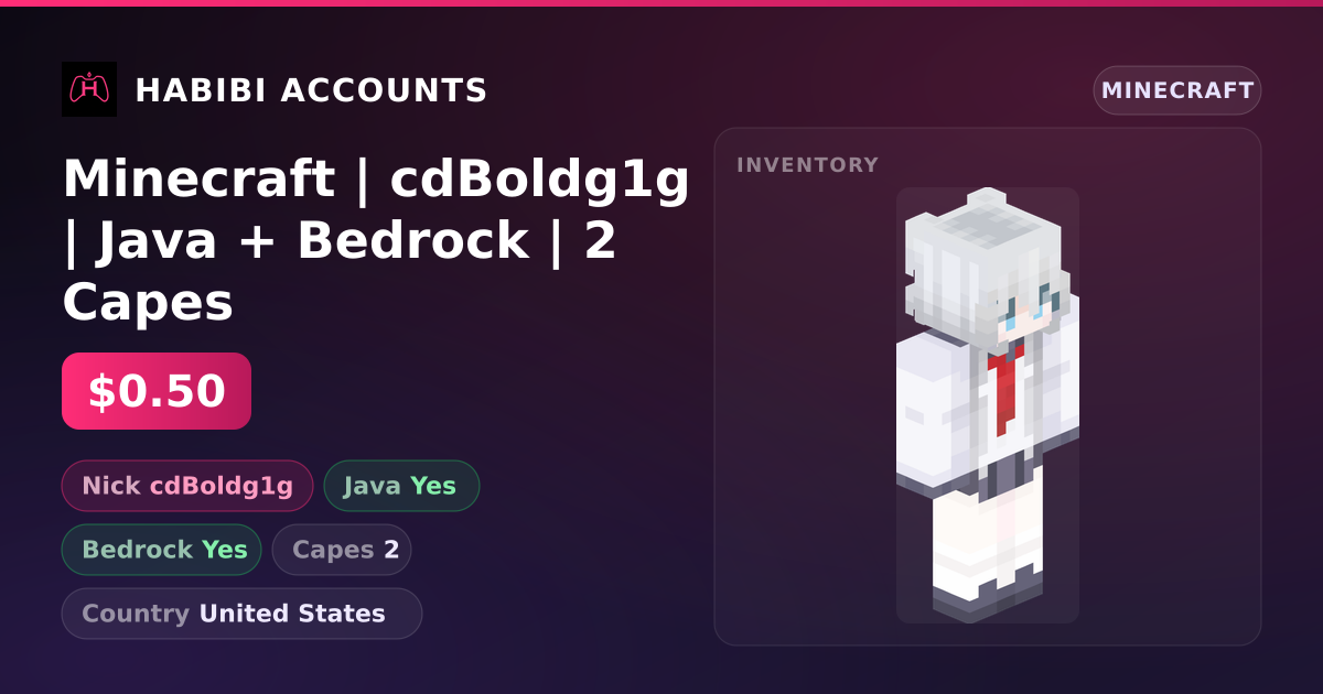 Minecraft | cdBoldg1g | Java + Bedrock | 2 Capes — HabibiAccounts