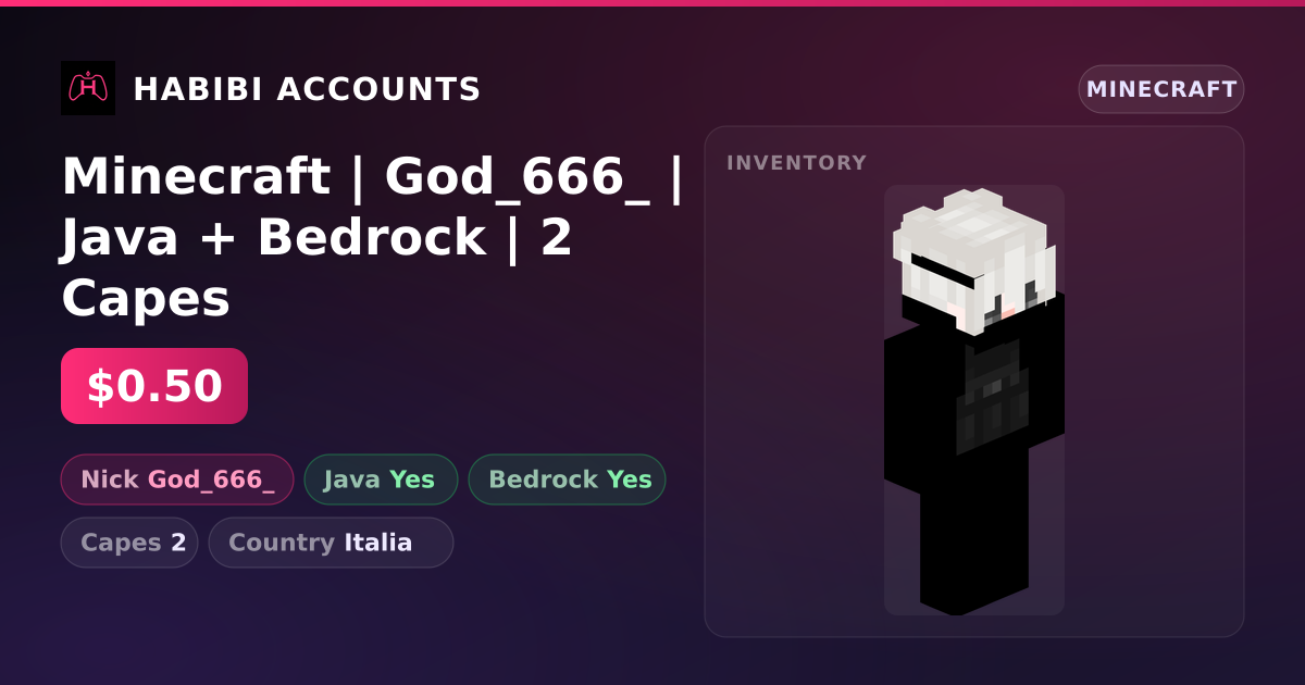 Minecraft | God_666_ | Java + Bedrock | 2 Capes — HabibiAccounts