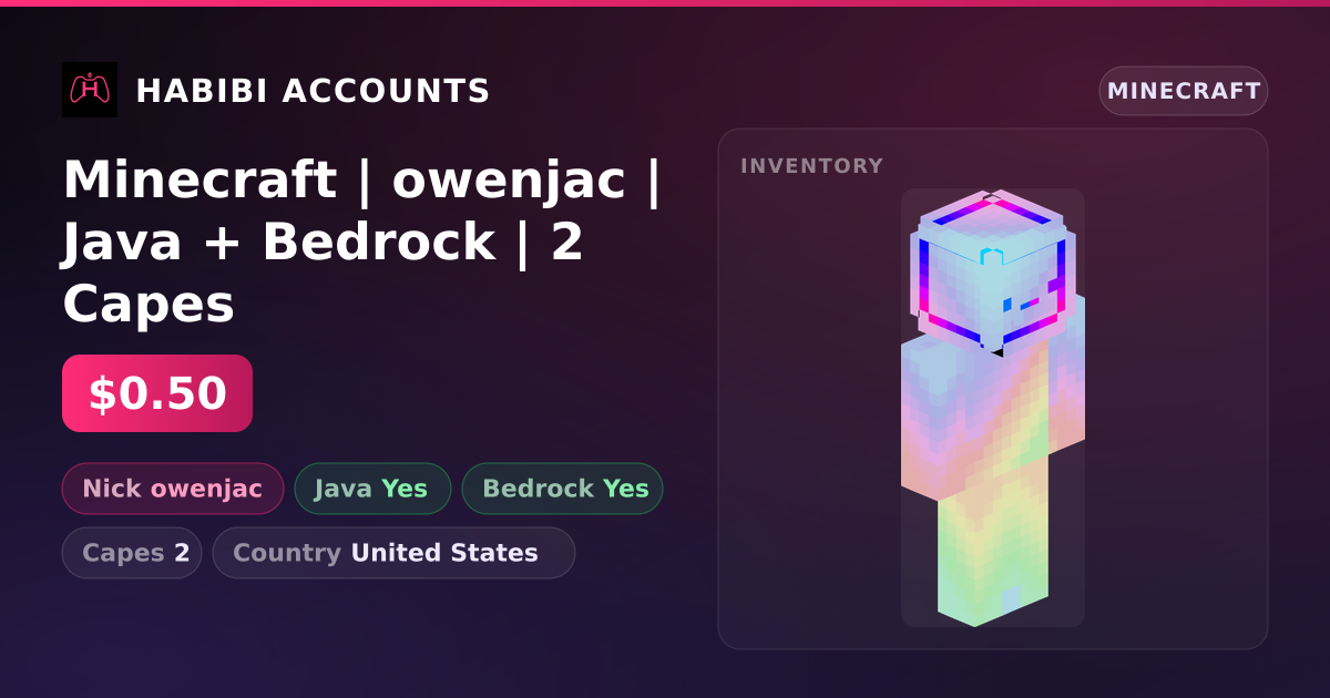 Minecraft | owenjac | Java + Bedrock | 2 Capes — HabibiAccounts