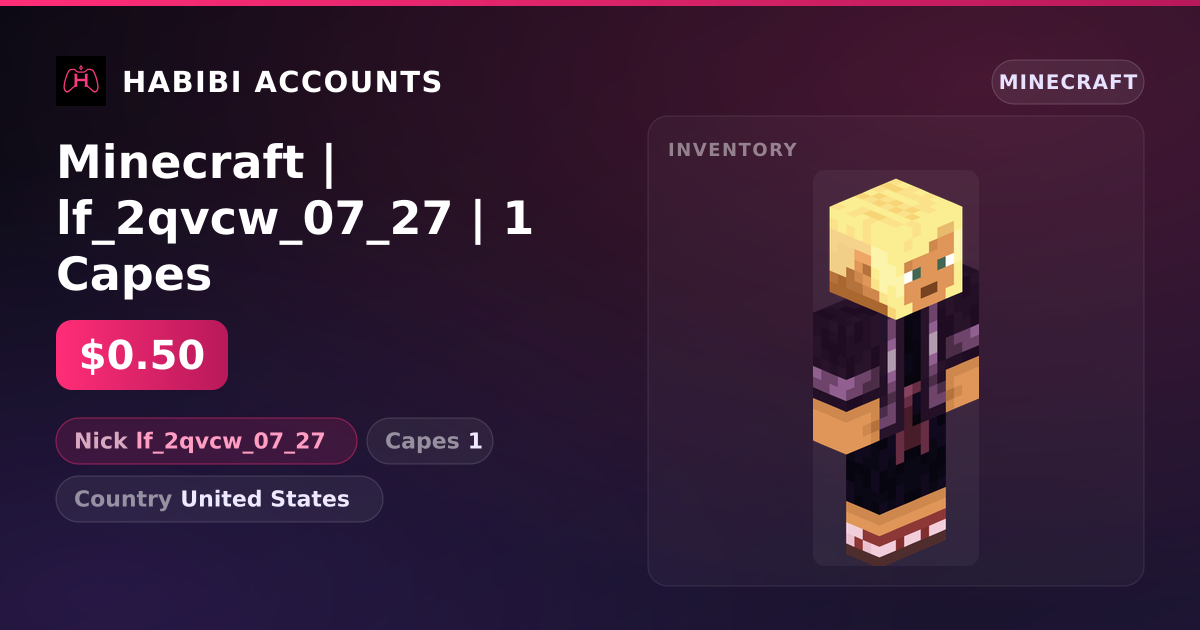 Minecraft | lf_2qvcw_07_27 | 1 Capes — HabibiAccounts