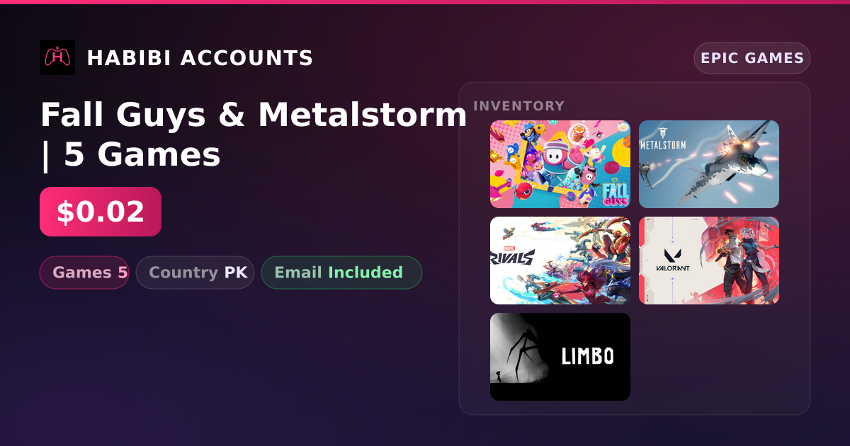 Fall Guys & Metalstorm | 5 Games — HabibiAccounts