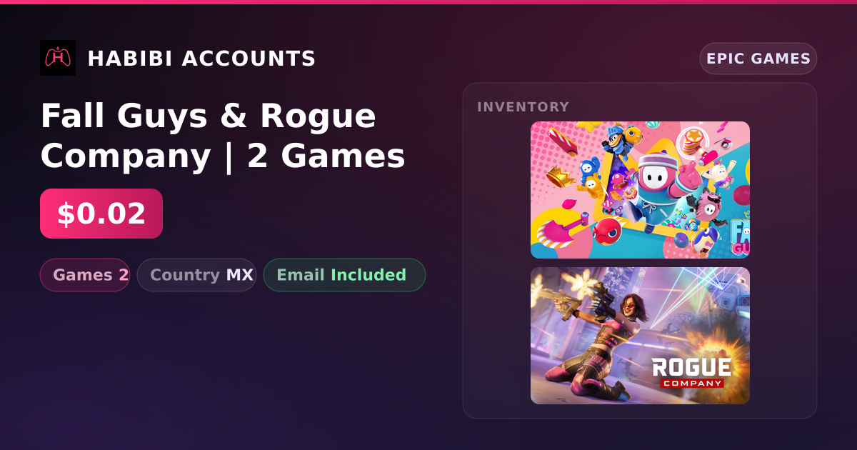 Fall Guys & Rogue Company | 2 Games — HabibiAccounts