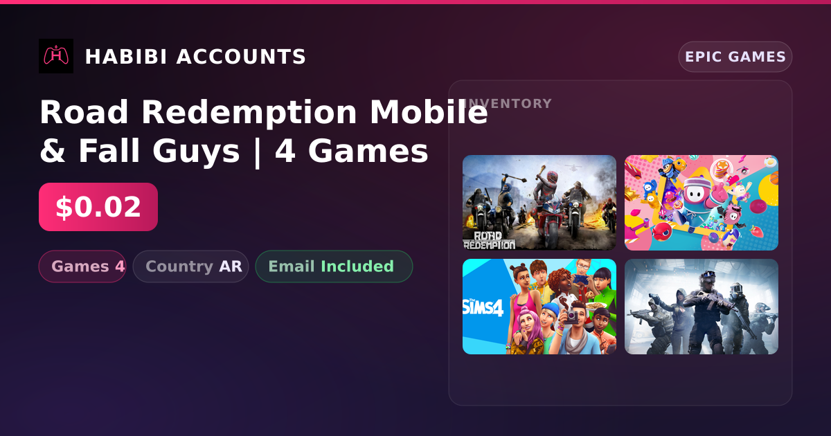 Road Redemption Mobile & Fall Guys | 4 Games — HabibiAccounts