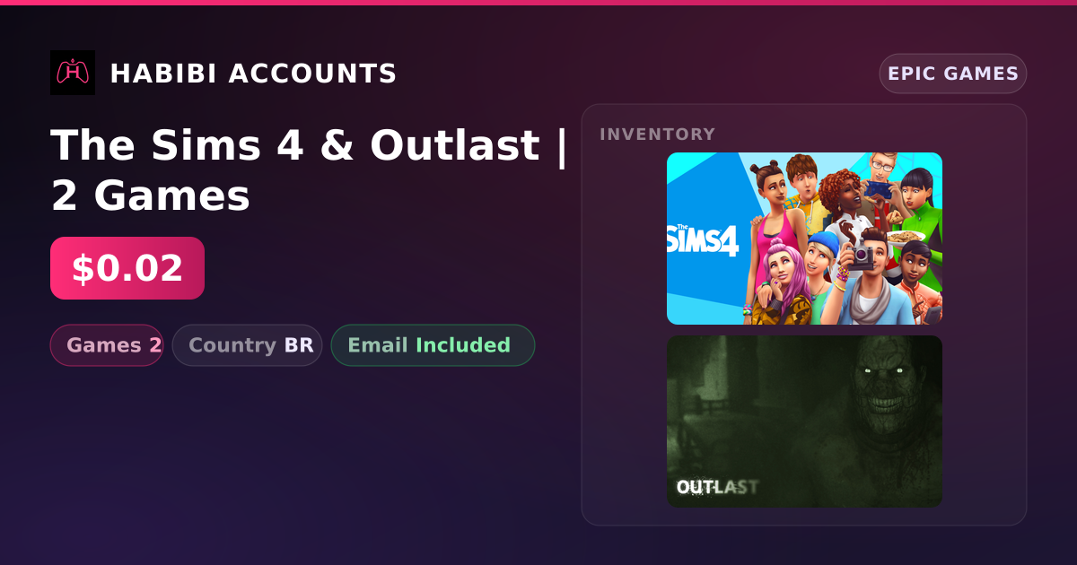 The Sims 4 & Outlast | 2 Games — HabibiAccounts