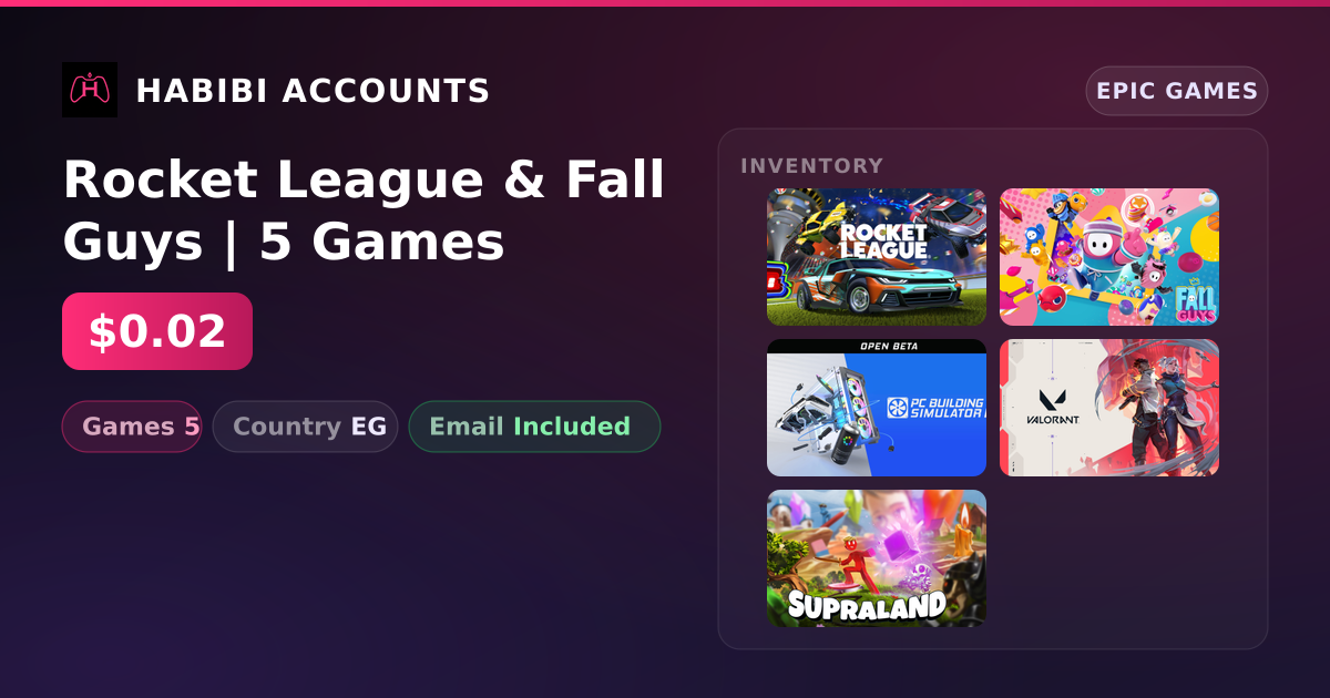 Rocket League & Fall Guys | 5 Games — HabibiAccounts