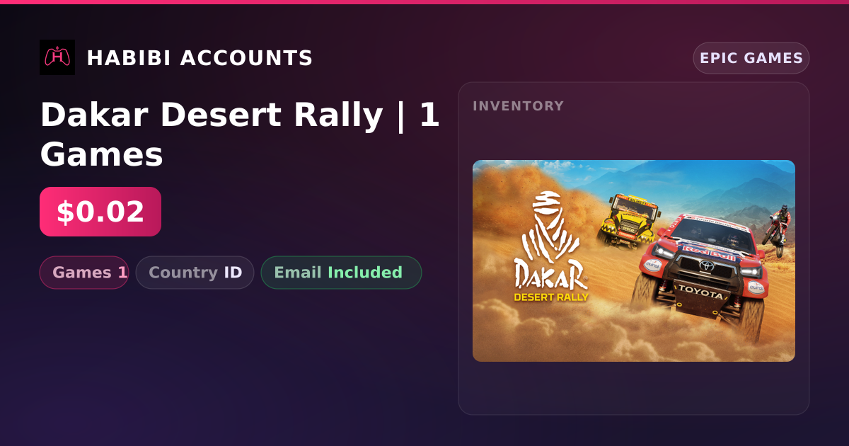 Dakar Desert Rally | 1 Games — HabibiAccounts