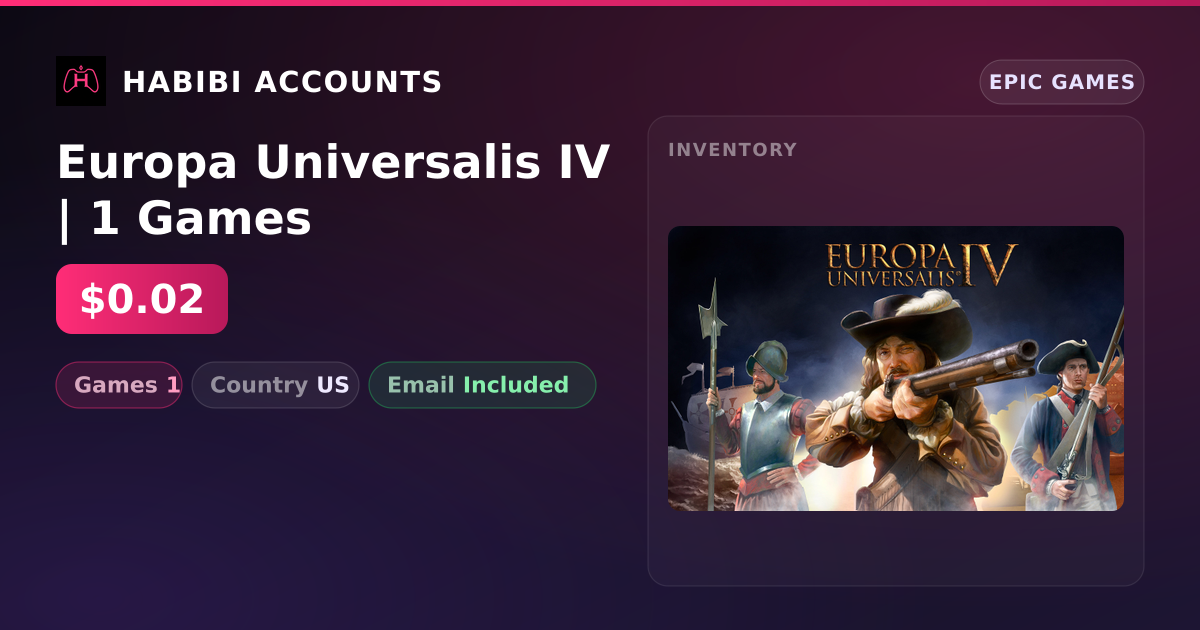Europa Universalis IV | 1 Games — HabibiAccounts