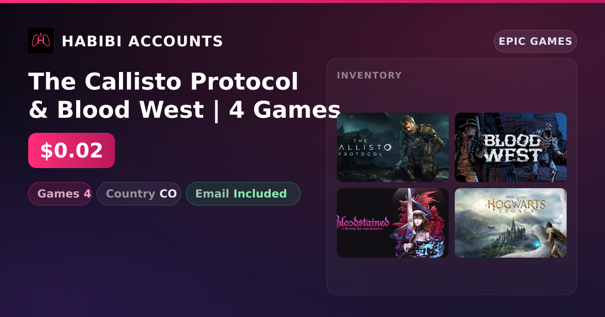 The Callisto Protocol & Blood West | 4 Games — HabibiAccounts