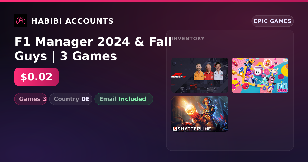 F1 Manager 2024 & Fall Guys | 3 Games — HabibiAccounts