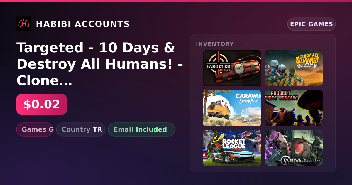 Targeted - 10 Days & Destroy All Humans! - Clone Carnage | 6 Games — HabibiAccounts