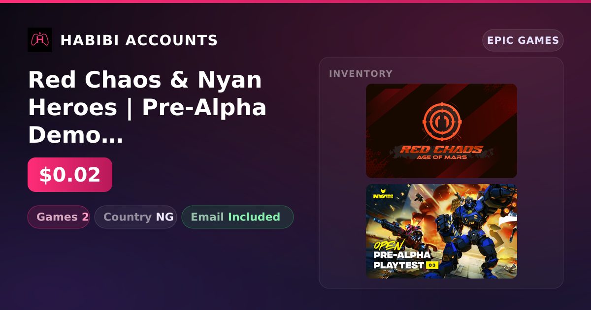 Red Chaos & Nyan Heroes | Pre-Alpha Demo | 2 Games — HabibiAccounts