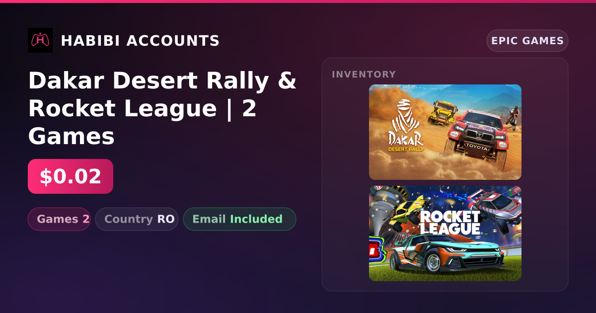Dakar Desert Rally & Rocket League | 2 Games — HabibiAccounts