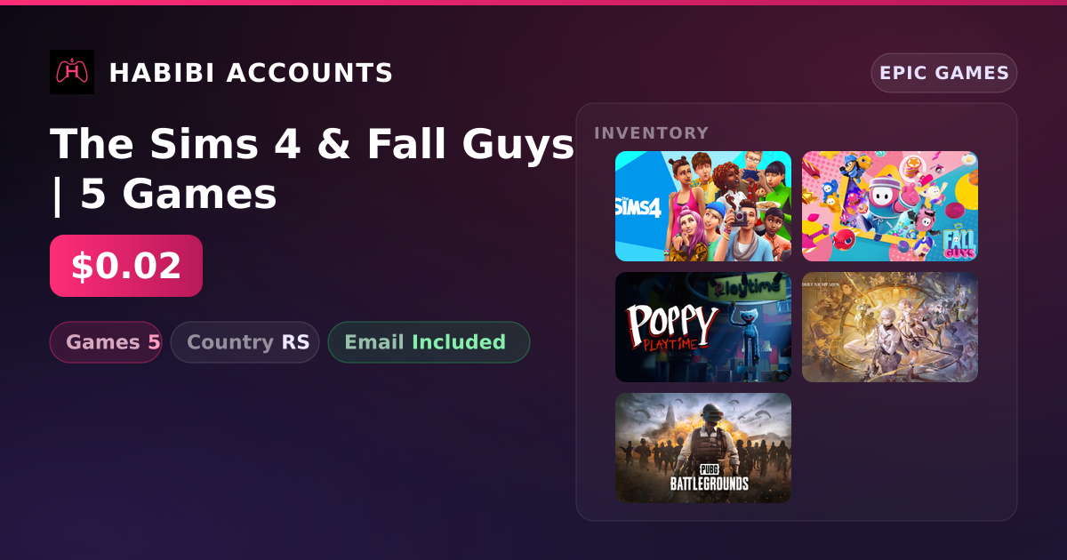 The Sims 4 & Fall Guys | 5 Games — HabibiAccounts