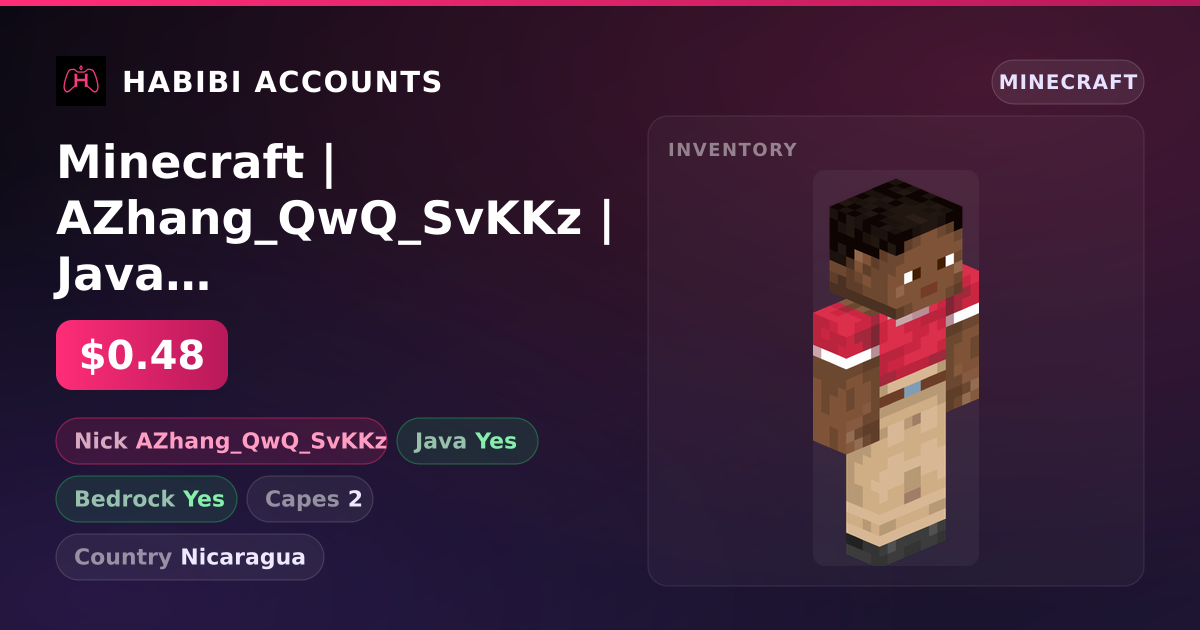 Minecraft | AZhang_QwQ_SvKKz | Java + Bedrock | 2 Capes — HabibiAccounts