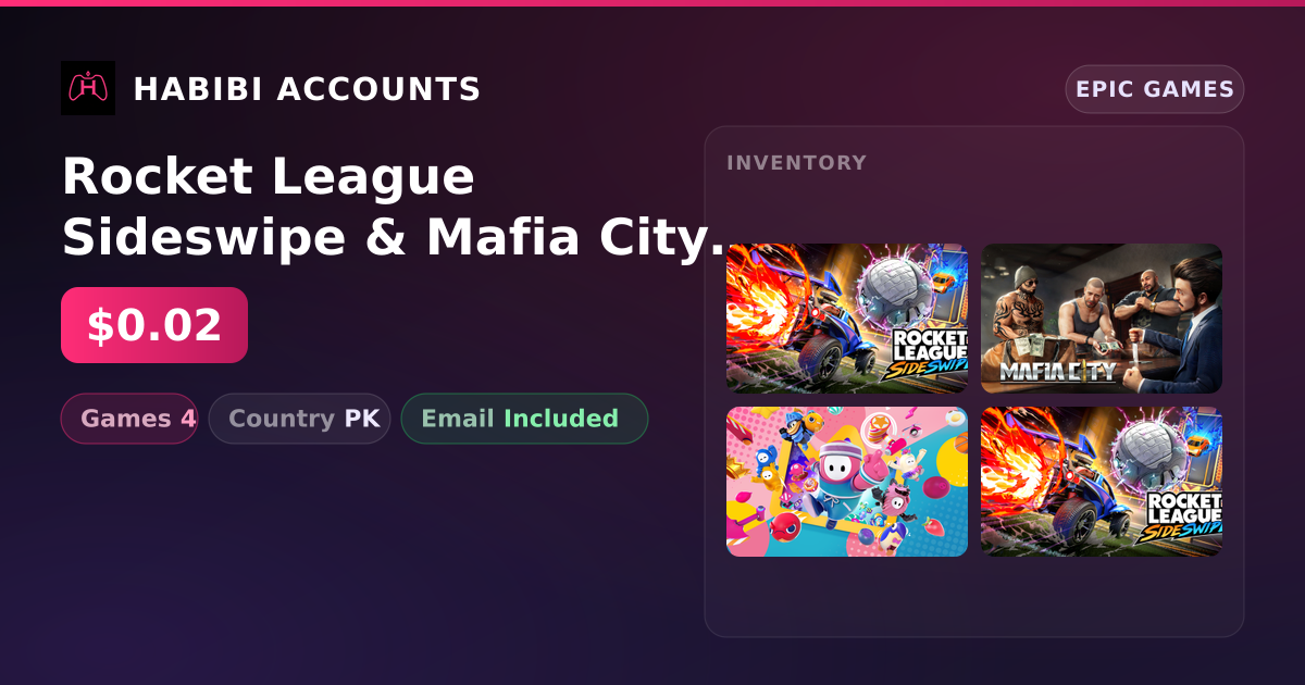 Rocket League Sideswipe & Mafia City | 4 Games — HabibiAccounts