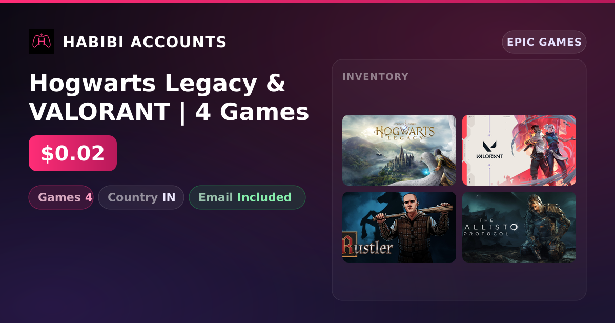 Hogwarts Legacy & VALORANT | 4 Games — HabibiAccounts