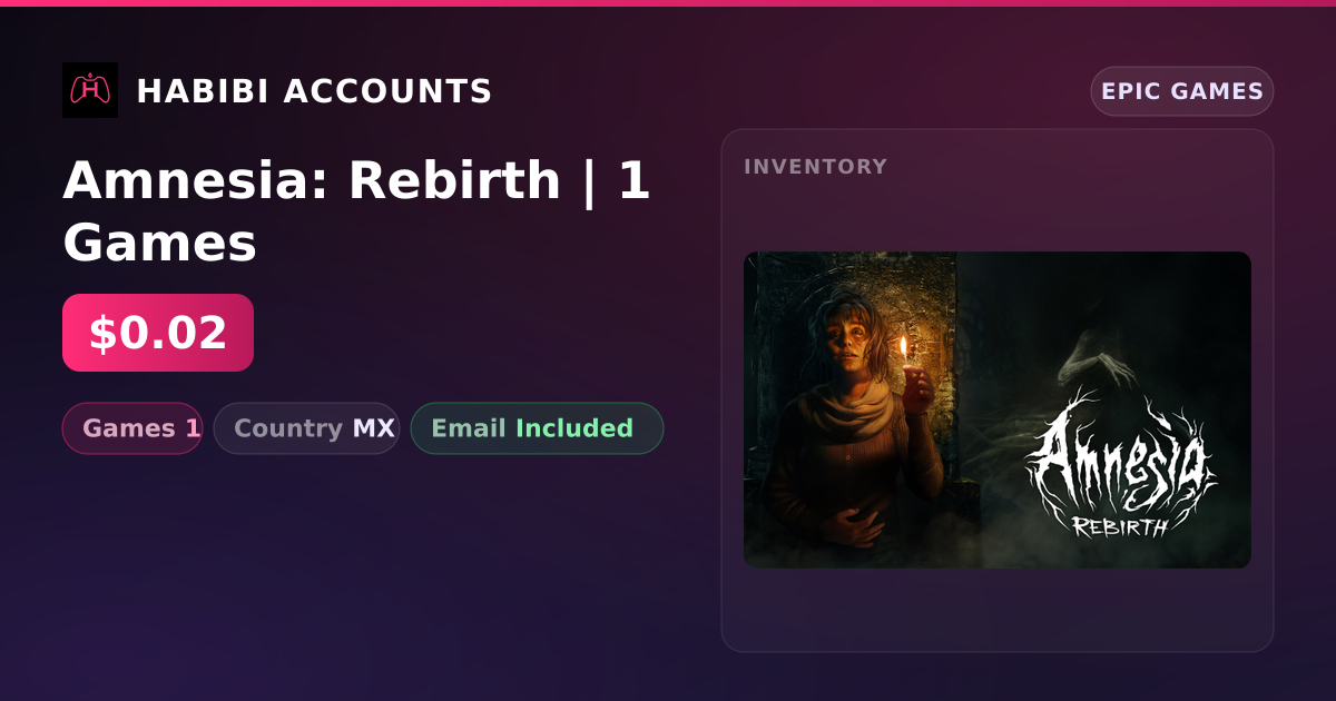Amnesia: Rebirth | 1 Games — HabibiAccounts