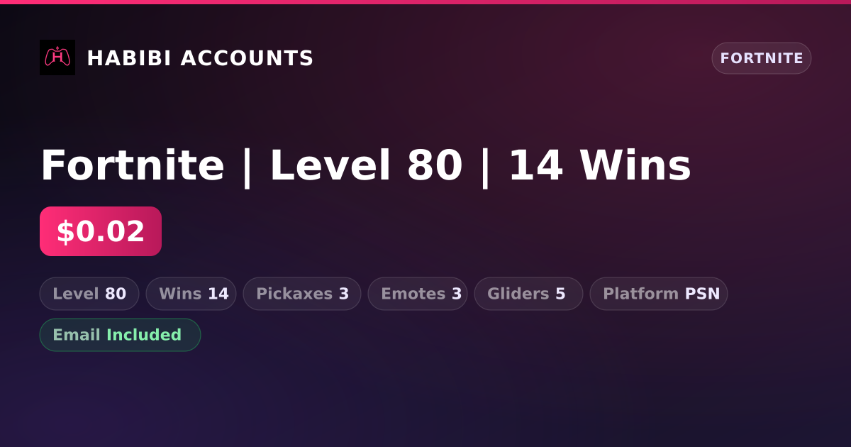 Fortnite | Level 80 | 14 Wins — HabibiAccounts