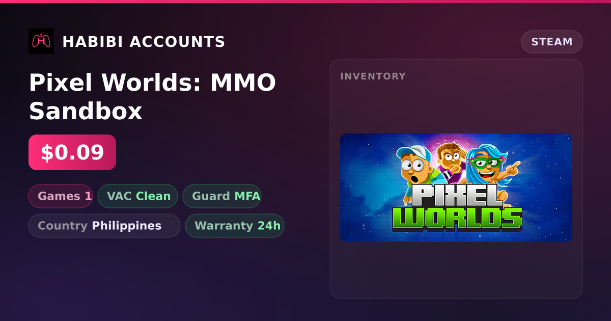 Pixel Worlds: MMO Sandbox — HabibiAccounts