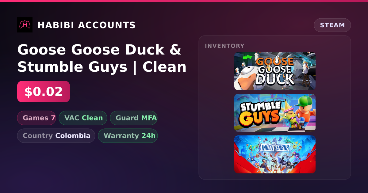 Goose Goose Duck & Stumble Guys | Clean — HabibiAccounts