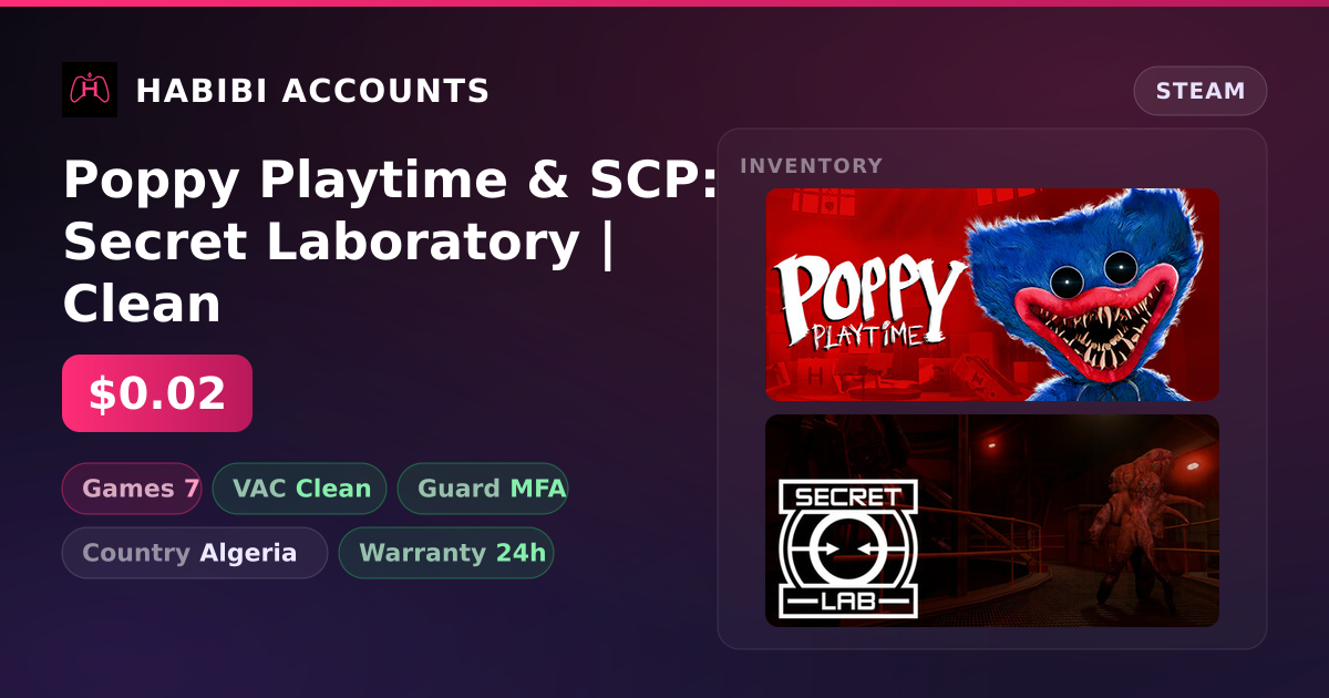 Poppy Playtime & SCP: Secret Laboratory | Clean — HabibiAccounts