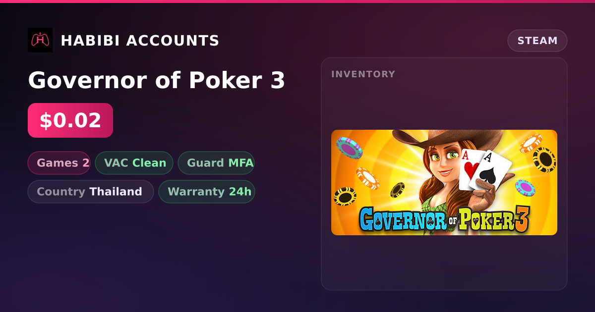 Governor of Poker 3 — HabibiAccounts