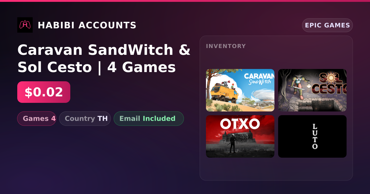 Caravan SandWitch & Sol Cesto | 4 Games — HabibiAccounts