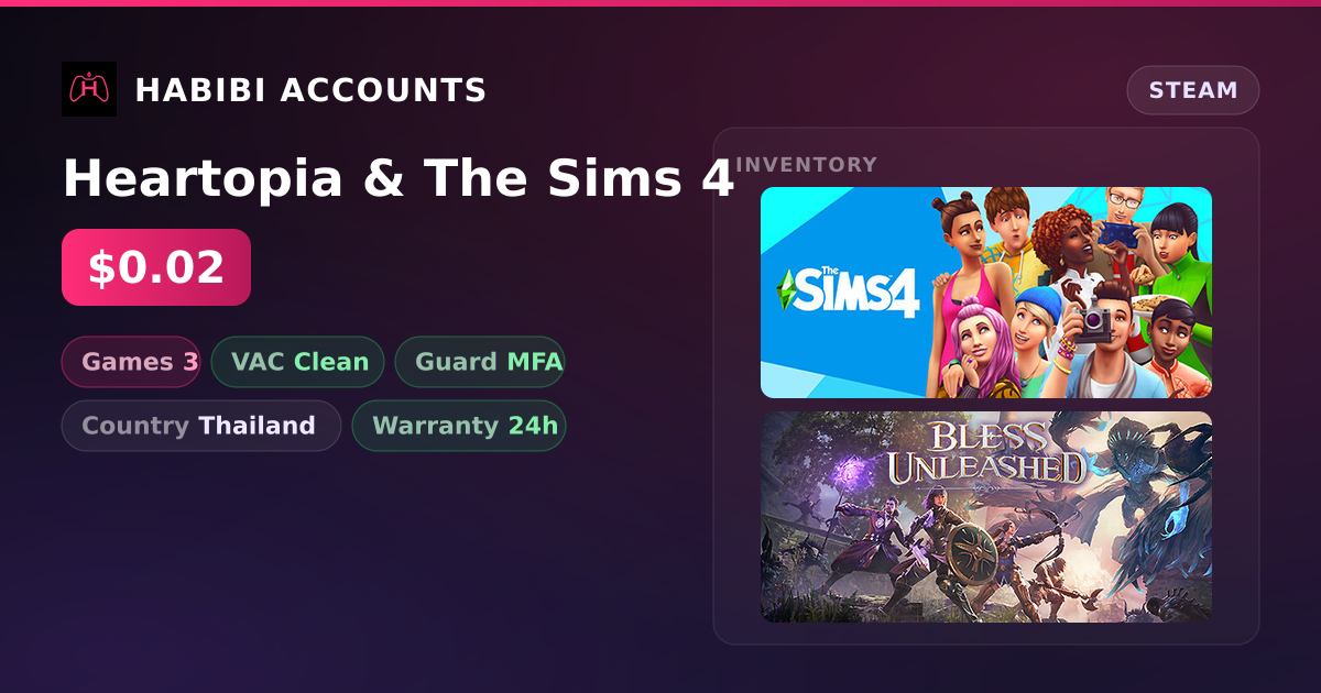 Heartopia & The Sims 4 — HabibiAccounts