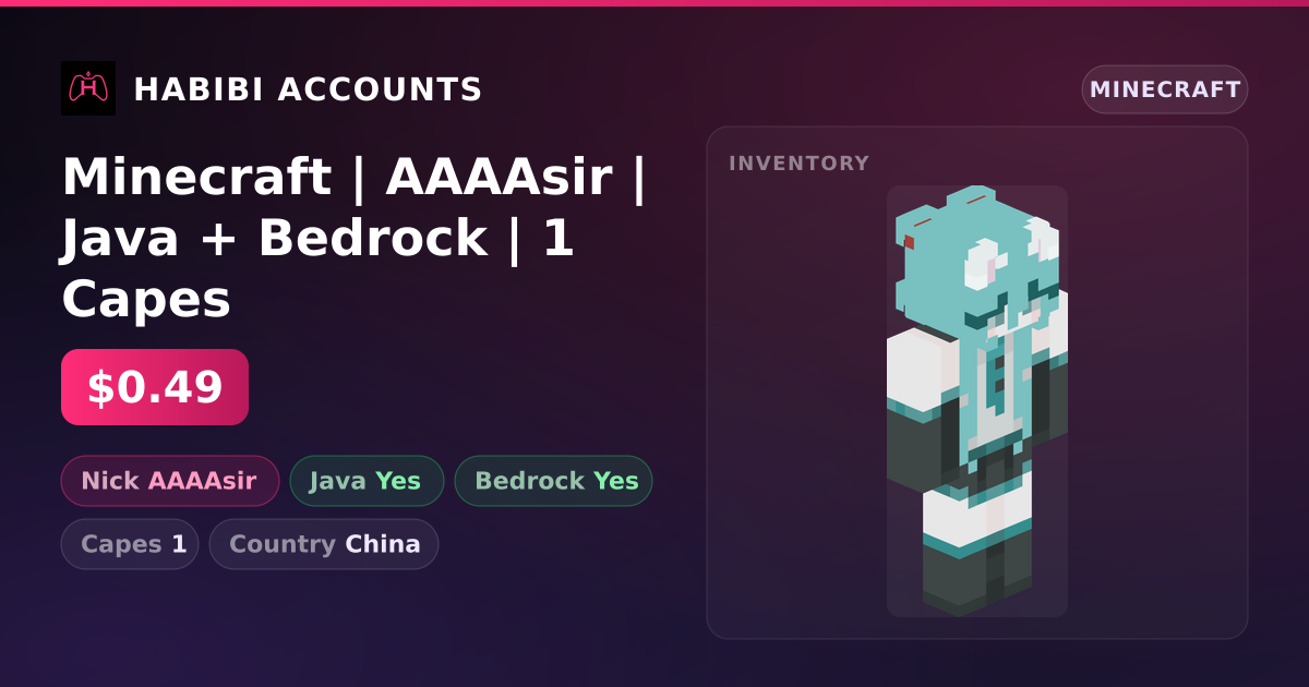 Minecraft | AAAAsir | Java + Bedrock | 1 Capes — HabibiAccounts