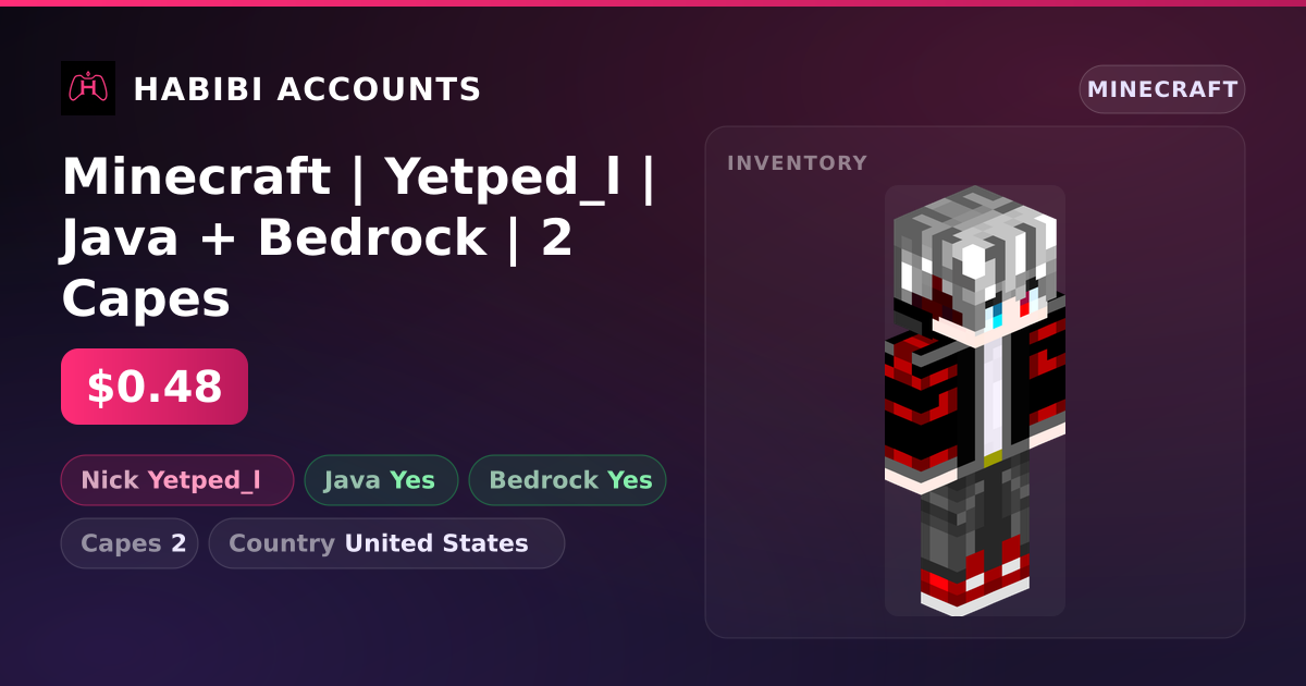 Minecraft | Yetped_l | Java + Bedrock | 2 Capes — HabibiAccounts