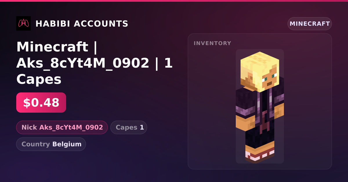 Minecraft | Aks_8cYt4M_0902 | 1 Capes — HabibiAccounts