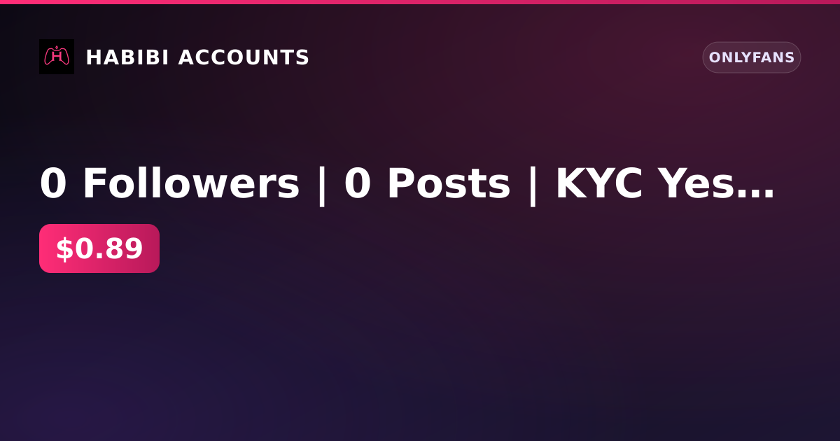 0 Followers | 0 Posts | KYC Yes | Age No | Balance 60 ₽ | Subscriptions until Sep 6, 2026 — HabibiAccounts