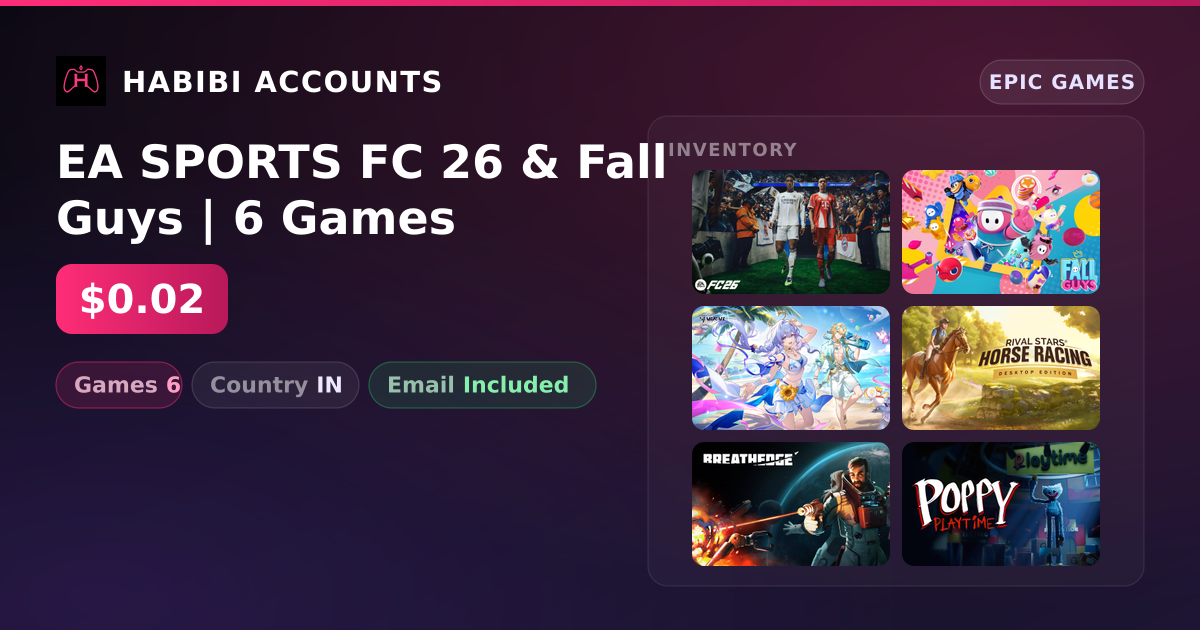 EA SPORTS FC 26 & Fall Guys | 6 Games — HabibiAccounts