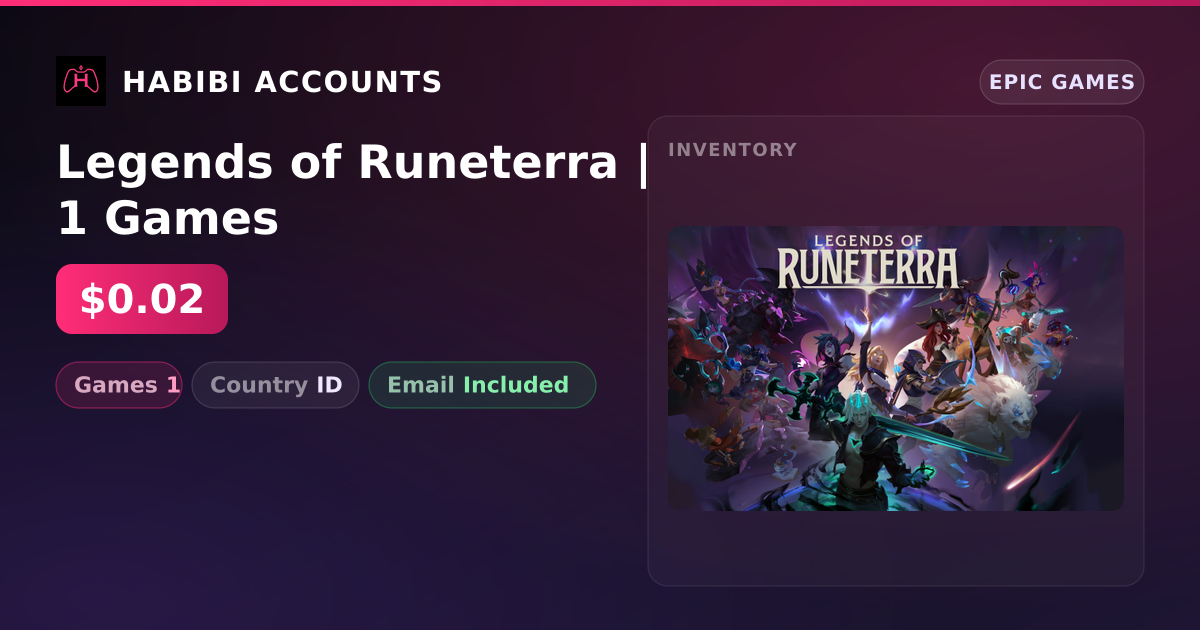 Legends of Runeterra | 1 Games — HabibiAccounts