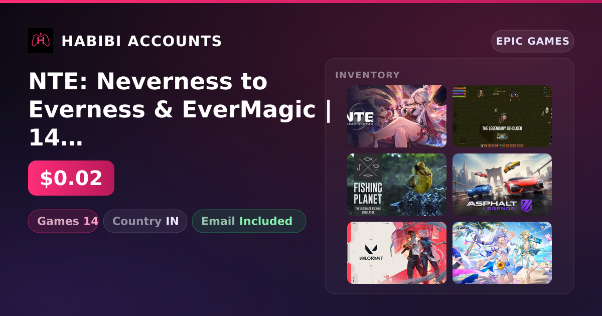 NTE: Neverness to Everness & EverMagic | 14 Games — HabibiAccounts