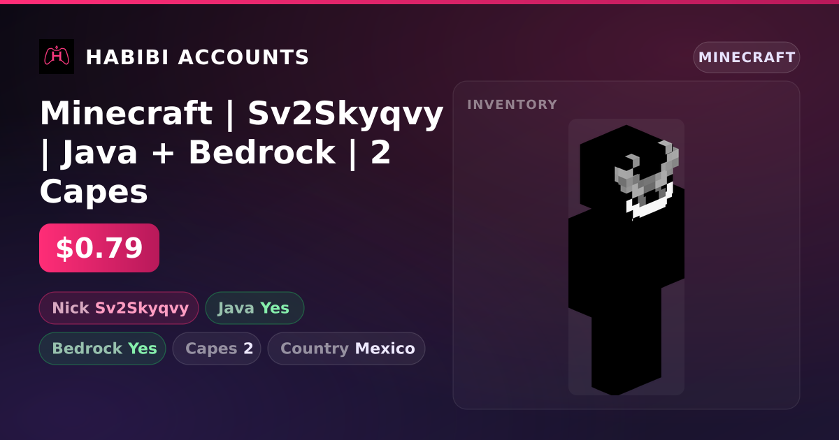 Minecraft | Sv2Skyqvy | Java + Bedrock | 2 Capes — HabibiAccounts